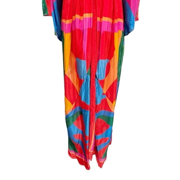 Farm Rio Colorful Leaves Midi Dress Size Medium - Picture 8 of 15